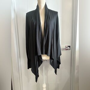 Babakul Sz S Speckled Women's Forest Green Open Front Cardigan